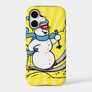 Cool Snowman Skiing skiing lovers winter sport iPhone 17 Case