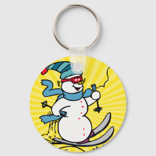 Cool Snowman Skiing skiing lovers winter sport Keychain