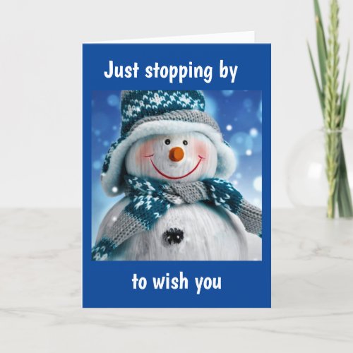 COOL SNOWMAN WISHES U MERRY CHRISTMAS HOLIDAY CARD