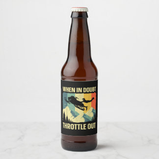 Cool Snowmobile Art for Men Women Kids Snowmobile  Beer Bottle Label