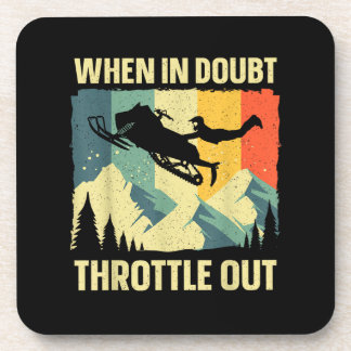 Cool Snowmobile Art for Men Women Kids Snowmobile  Beverage Coaster