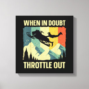 Cool Snowmobile Art for Men Women Kids Snowmobile Canvas Print