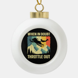 Cool Snowmobile Art for Men Women Kids Snowmobile Ceramic Ball Christmas Ornament