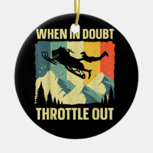 Cool Snowmobile Art for Men Women Kids Snowmobile Ceramic Ornament