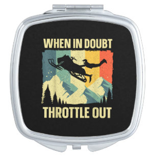 Cool Snowmobile Art for Men Women Kids Snowmobile Compact Mirror