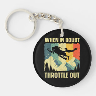 Cool Snowmobile Art for Men Women Kids Snowmobile Keychain