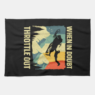 Cool Snowmobile Art for Men Women Kids Snowmobile  Kitchen Towel