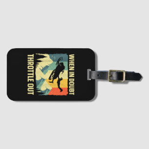 Cool Snowmobile Art for Men Women Kids Snowmobile  Luggage Tag