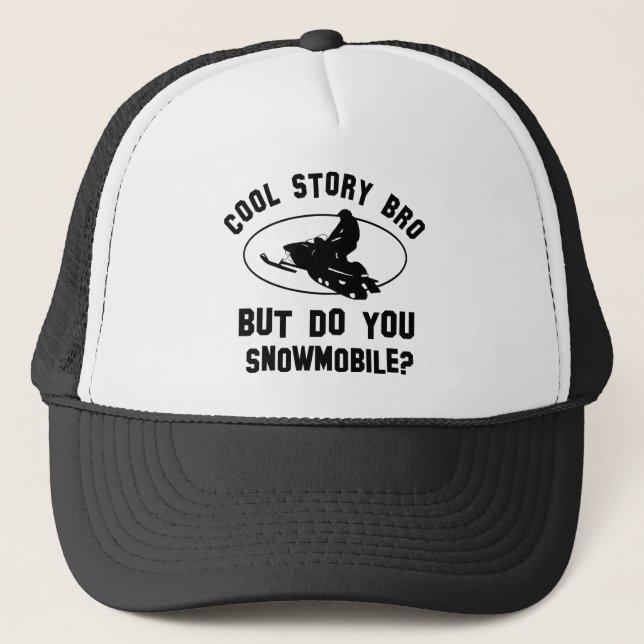 cool snowmobile designs trucker hat (Front)