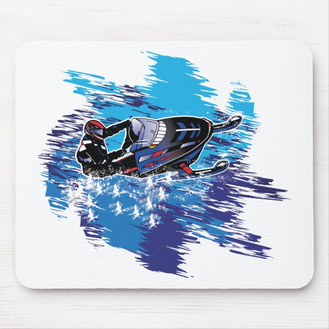 Cool Snowmobiler Mouse Pad (Front)