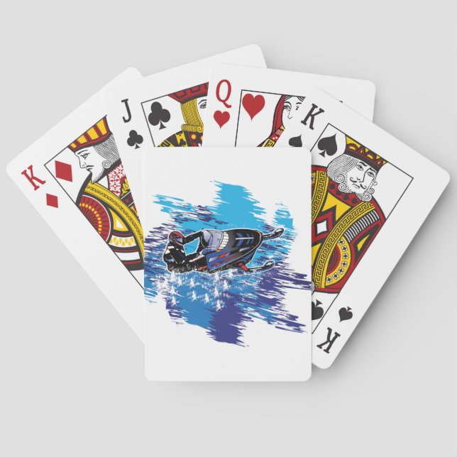 Cool Snowmobiler Poker Cards (Back)