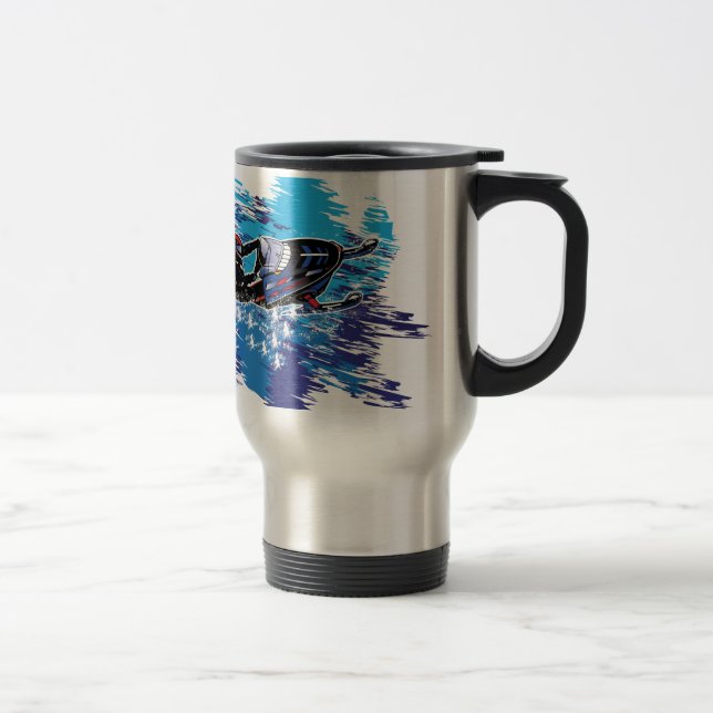 Cool Snowmobiler Travel Mug (Right)