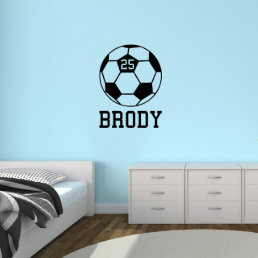Cool Soccer Ball And Name Large Wall Decal