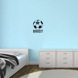 Cool Soccer Ball And Name Small Wall Decal