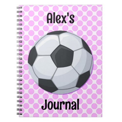 Cool Soccer Ball Art Name Journal
