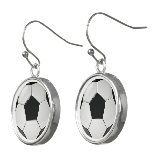 Cool Soccer Ball Earrings (Angled)