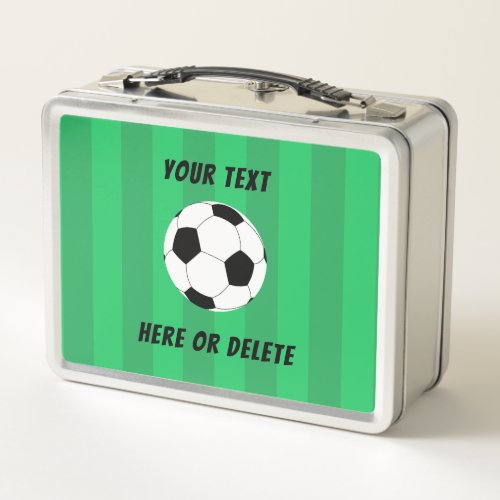 Cool Soccer Ball Field Custom  Metal Lunch Box