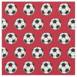 Cool Soccer Ball Red Fabric