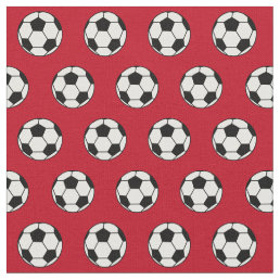 Cool Soccer Ball Red Fabric