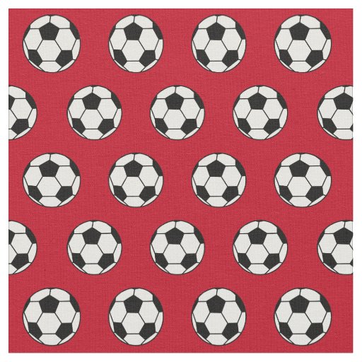Cool Soccer Ball Red Fabric