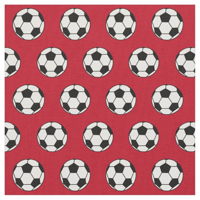 Cool Soccer Ball Red Fabric (Close Up)