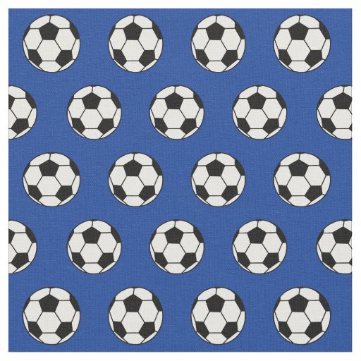 Cool Soccer Ball Royal Blue Fabric