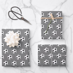 cool soccer ball sports lovers tiled pattern wrapping paper sheets