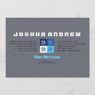 COOL SOCCER Bar Bat Mitzvah Invitation