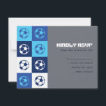 COOL SOCCER Bar Bat Mitzvah Reply Card<br><div class="desc">WELCOME!!! I can personally help you with your order! Ask me anything! EVERYTHING is customizable! All my designs are ONE-OF-A-KIND original pieces of artwork designed by me! You can only find them here! Did you know that you can make the background of this invite ANY color you want by simply...</div>