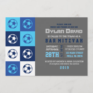 COOL SOCCER Bar Mitzvah Invitation