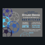COOL SOCCER  Bar Mitzvah Invitation<br><div class="desc">WELCOME!!! I can personally help you with your order! Ask me anything! EVERYTHING is customizable! All my designs are ONE-OF-A-KIND original pieces of artwork designed by me! You can only find them here! Did you know that you can make this invite ANY color you want by simply clicking on the...</div>
