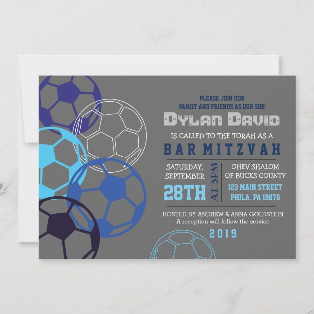 COOL SOCCER Bar Mitzvah Invitation | Zazzle