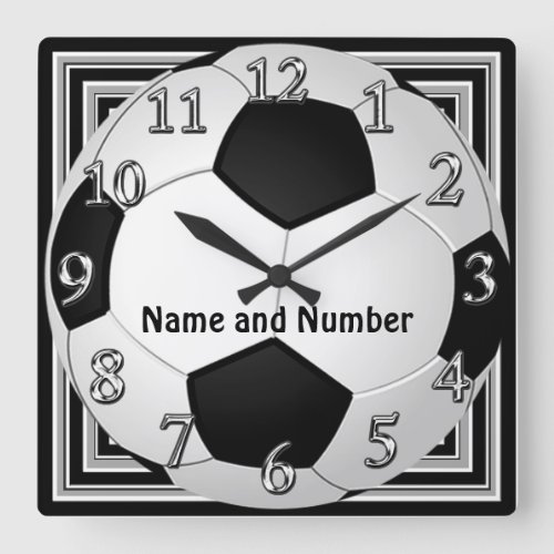 Cool Soccer Clocks Bursting Out YOUR NAME NUMBER