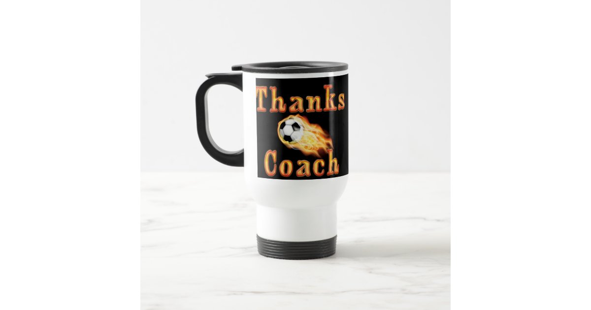 Cool Soccer Coach Gift Ideas Flaming Soccer Ball Travel Mug Zazzle Com See more ideas about cooler painting, frat coolers, party cups. zazzle