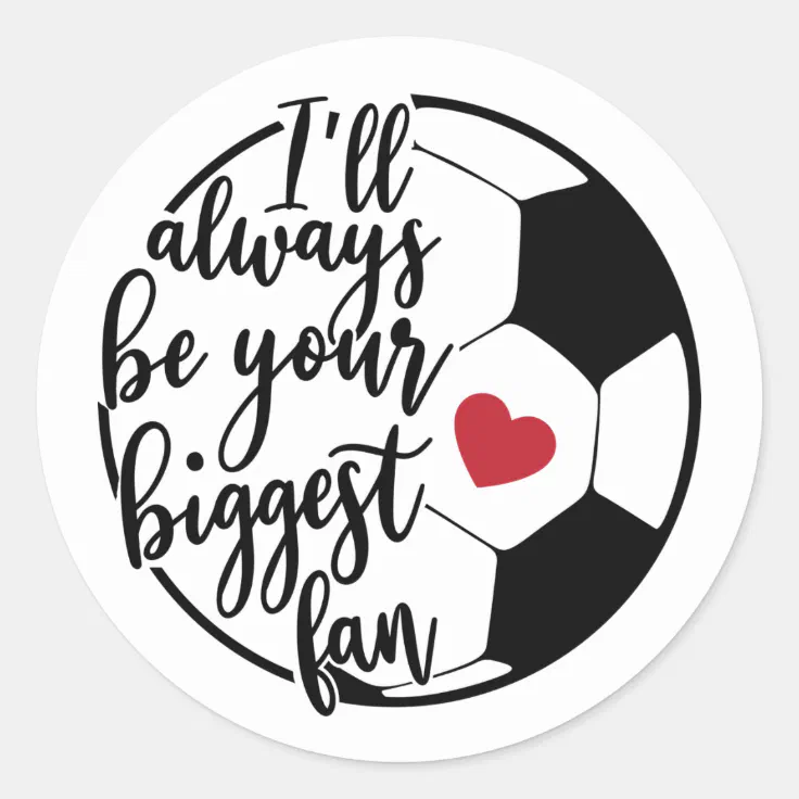 cool soccer fan sports word art classic round sticker Zazzle