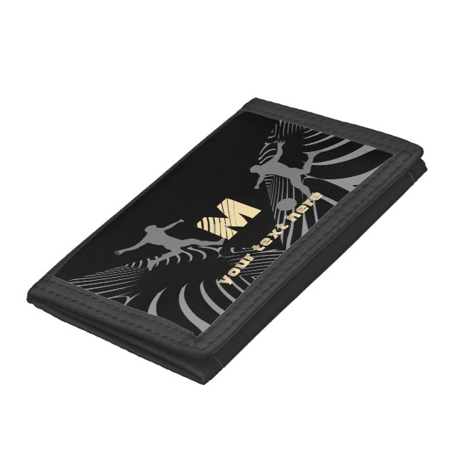 Cool Soccer Football Monogrammed Trifold Wallet (Bottom)