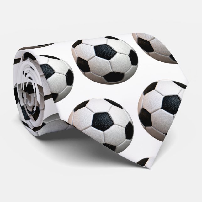 Cool Soccer Football Pattern | Sport Neck Tie (Rolled)