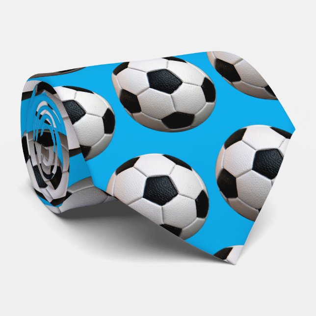 Cool Soccer Football Pattern | Sport Neck Tie (Rolled)