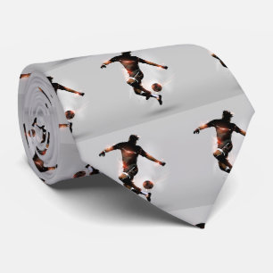 Cool Soccer Football Player Pattern   Sport Neck Tie
