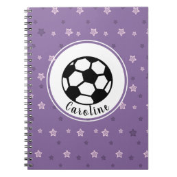 Cool Soccer Girl Pink &amp; Black Sporty Personalized Notebook