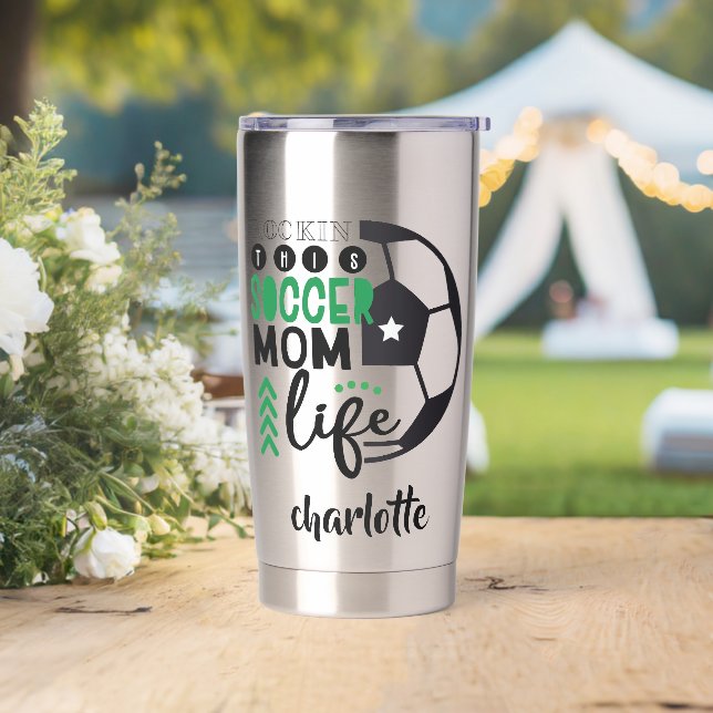 Cool Soccer Mom Life Personalized Mother's Day Insulated Tumbler (Wedding)