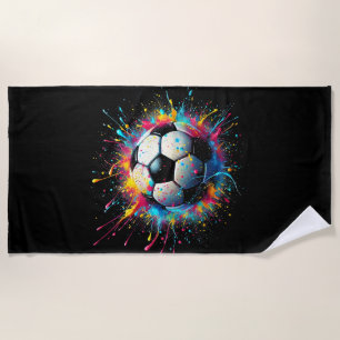 Cool Soccer Player Sport For Boys Men Girls Women Beach Towel