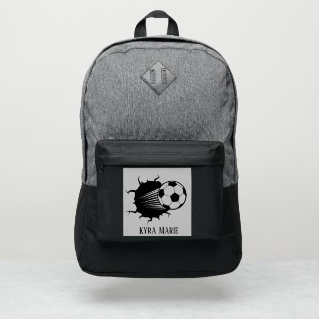 cool Soccer sports ball add name Port Authority® Backpack (Front)