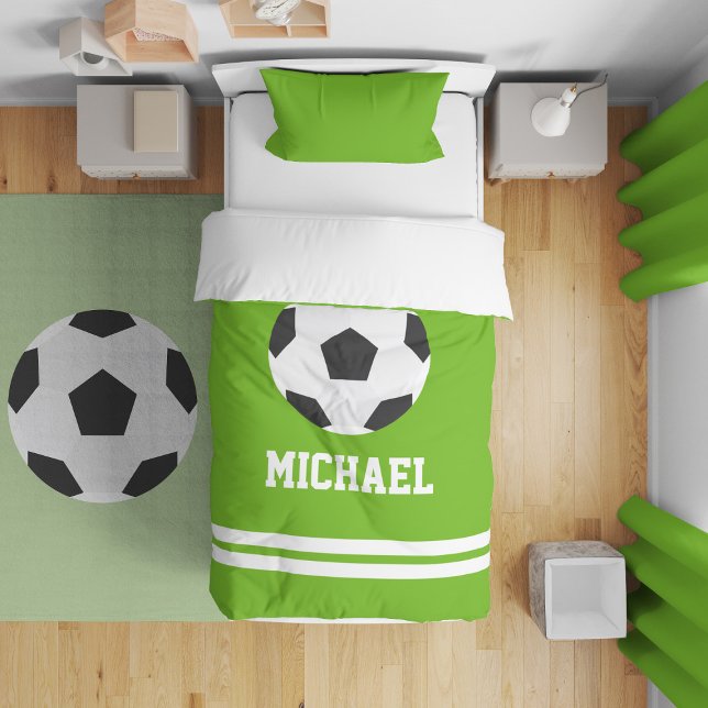 Cool Soccer Themed Personalized Kids Duvet Cover (Creator Uploaded)