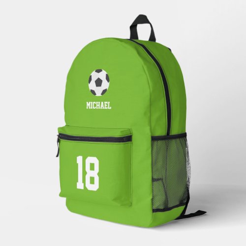 Cool Soccer Themed Personalized  Printed Backpack