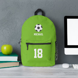 Cool Soccer Themed Personalized  Printed Backpack