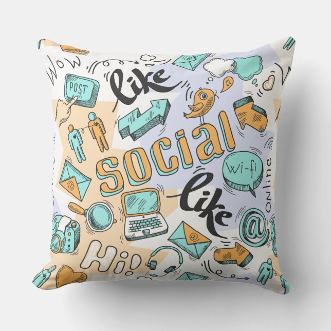 Cool Social Media throw pillows (Front)
