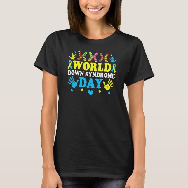 Cool Socks World Down Syndrome Awareness Supporter T-Shirt (Front)