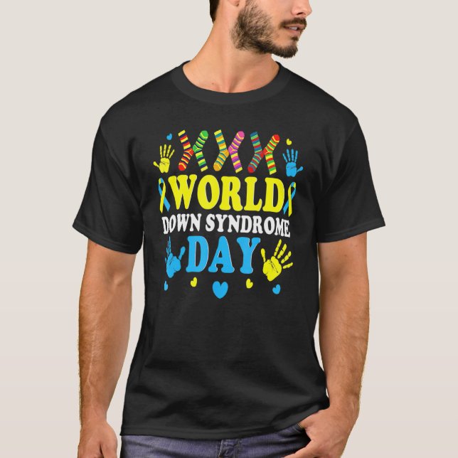 Cool Socks World Down Syndrome Awareness Supporter T-Shirt (Front)