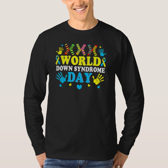 Cool Socks World Down Syndrome Awareness Supporter T-Shirt (Front)
